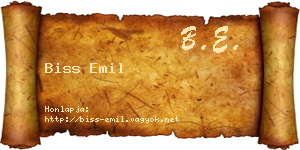 Biss Emil névjegykártya